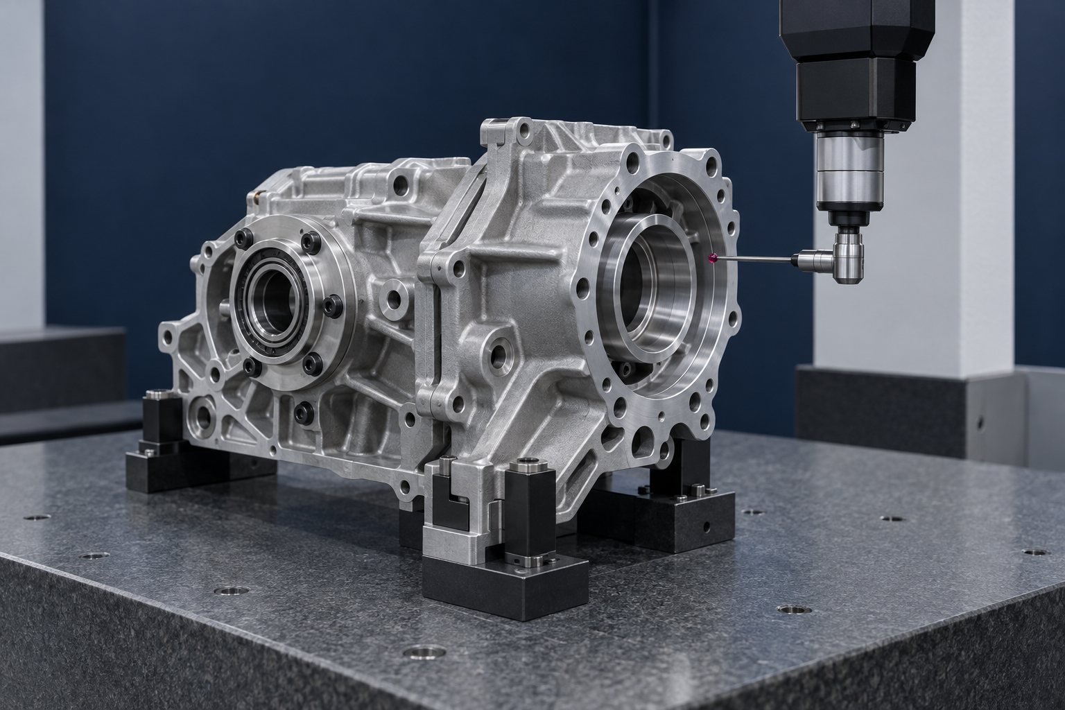 Concetto di controllo dimensionale per un alloggiamento lavorato assemblato