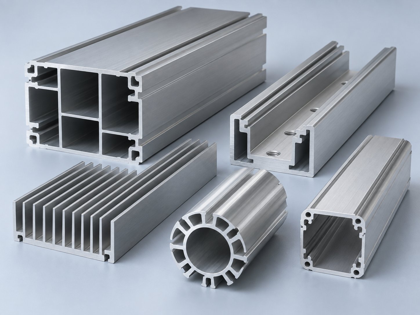 Profilés d'extrusion d'aluminium complexes sur mesure, sections creuses et dissipateurs thermiques