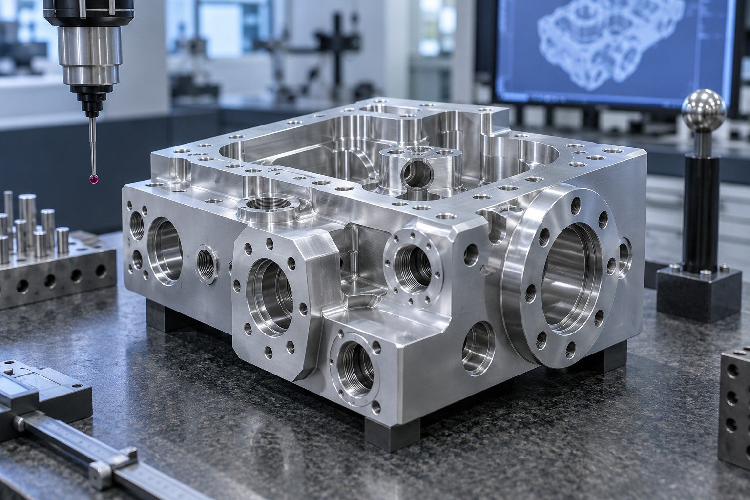 CNC Machining quality verification concept