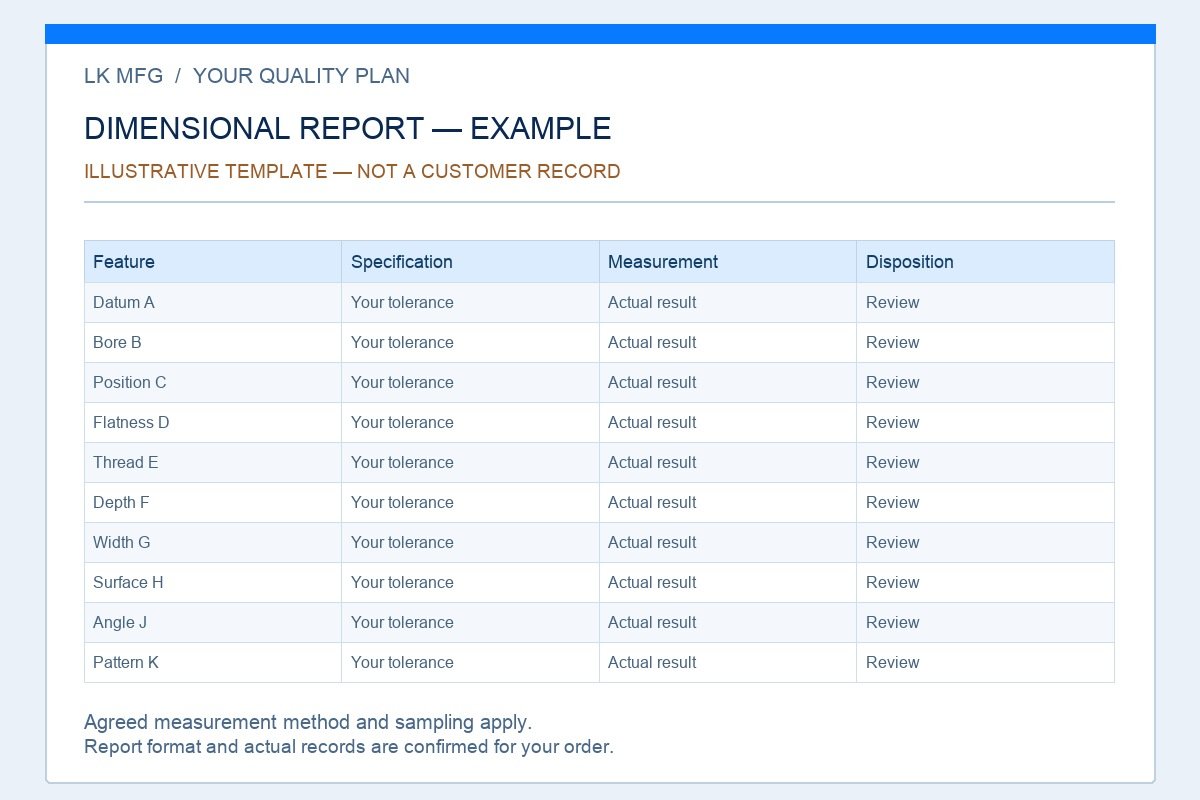 Illustrative sample dimensional template; not a customer record