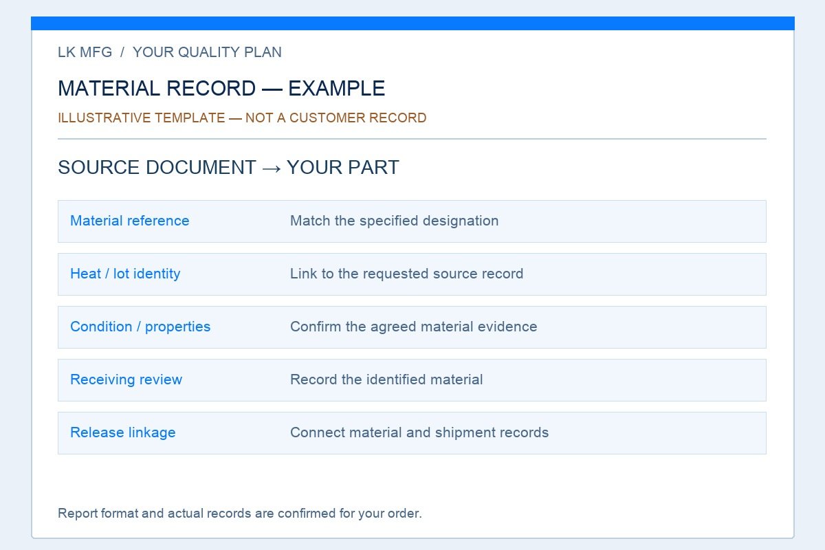 Illustrative sample material template; not a customer record