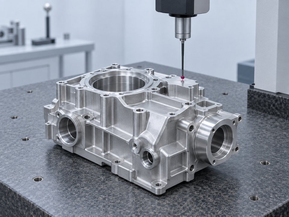 Coordinate measurement of a complex machined prototype housing