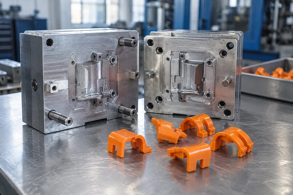 Orangefarbene Clips der Pilotcharge – generierte Abbildung