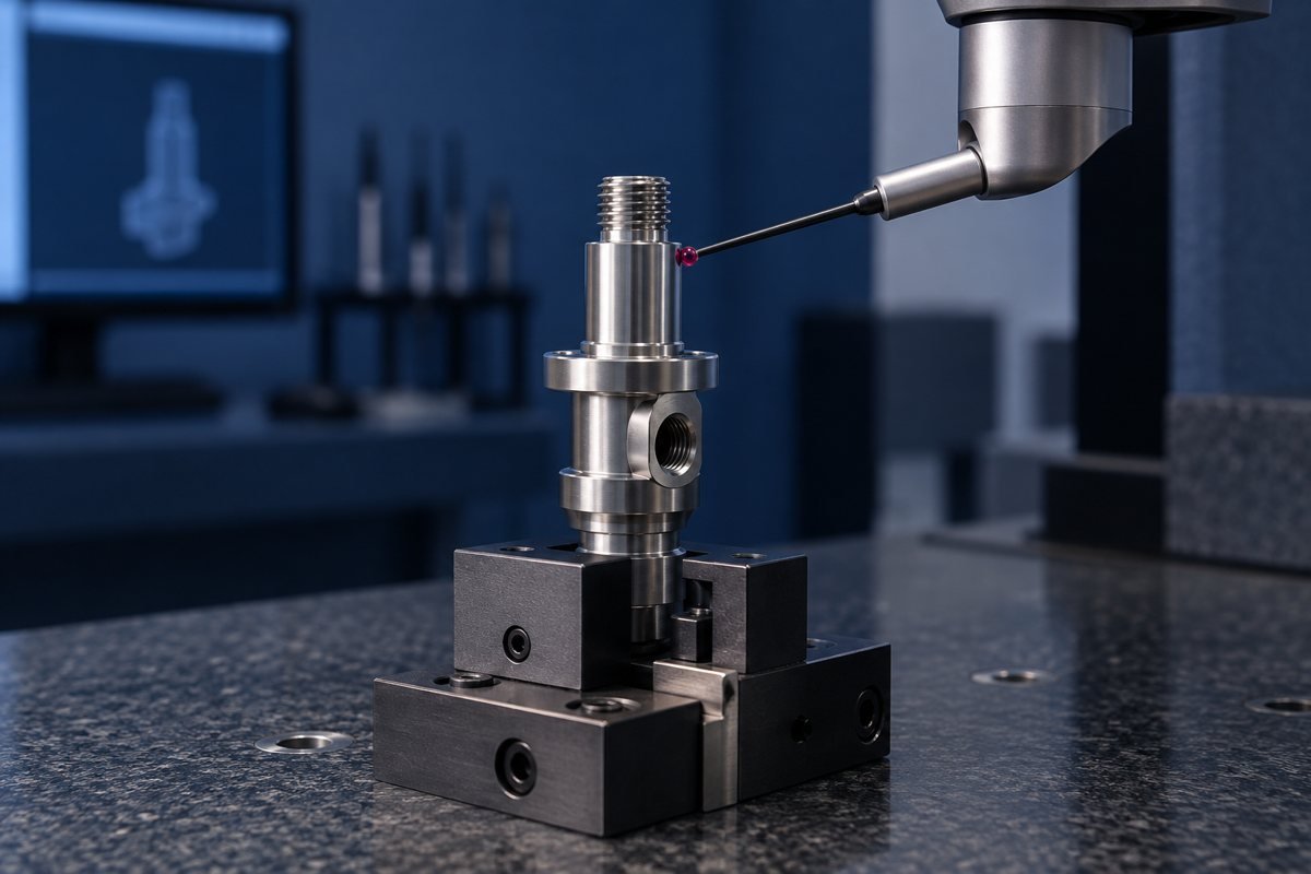 Dimensional inspection of a precision Swiss turned component