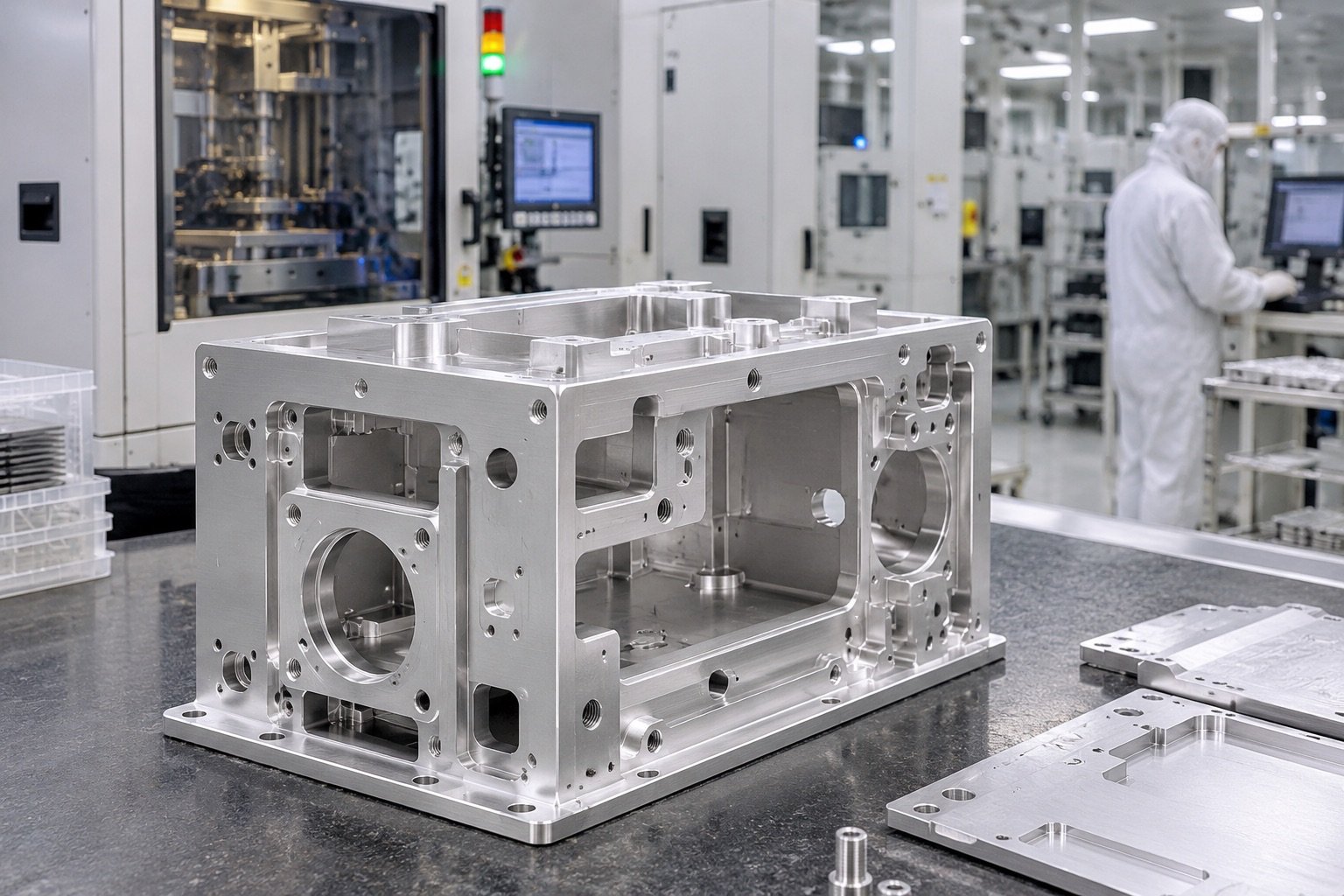 Semiconductor equipment housing machined and assembled