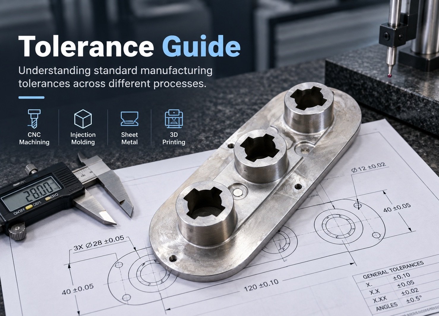 CMM inspection of a precision CNC machined component