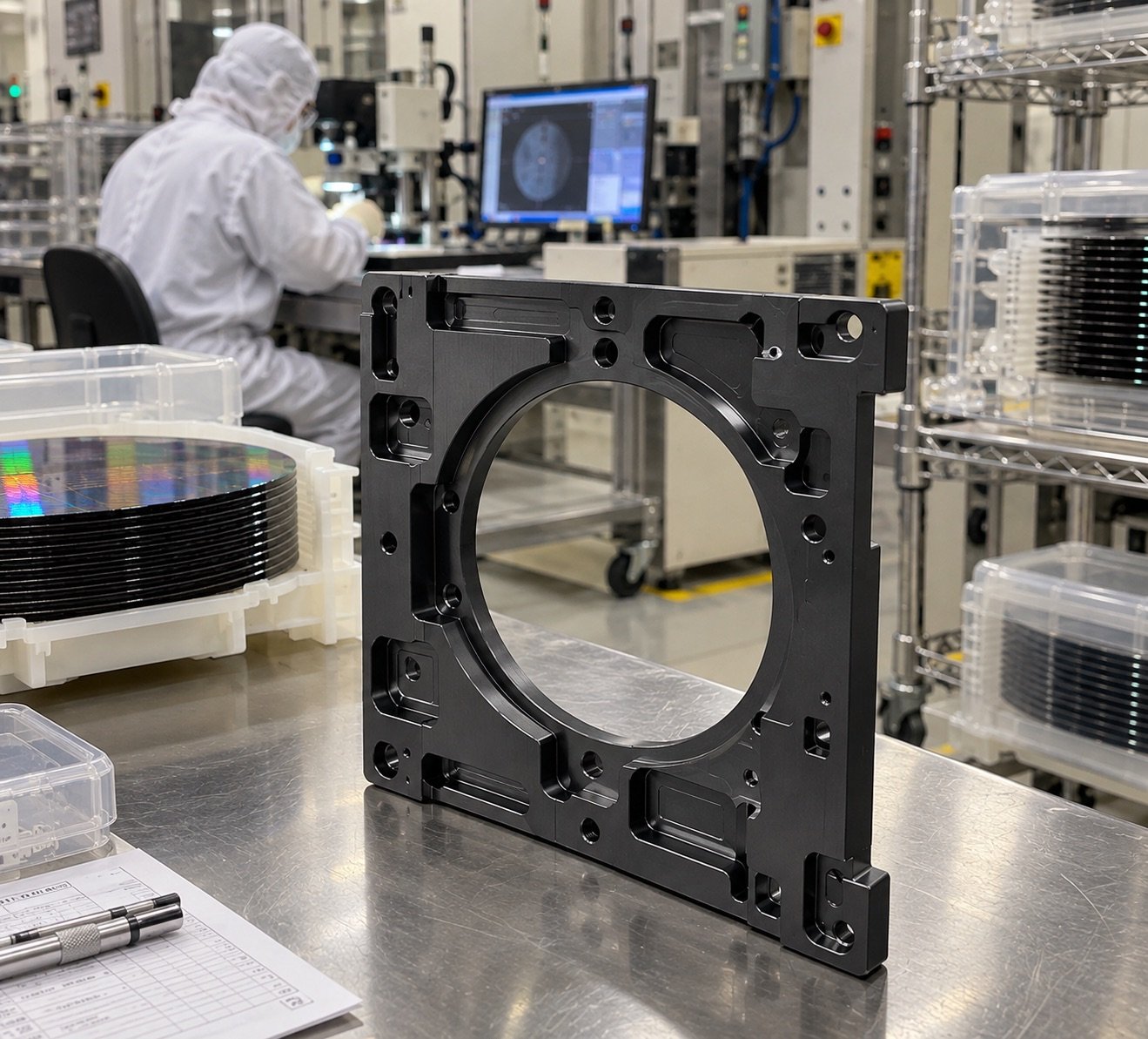Precision aluminum process plate with controlled flatness