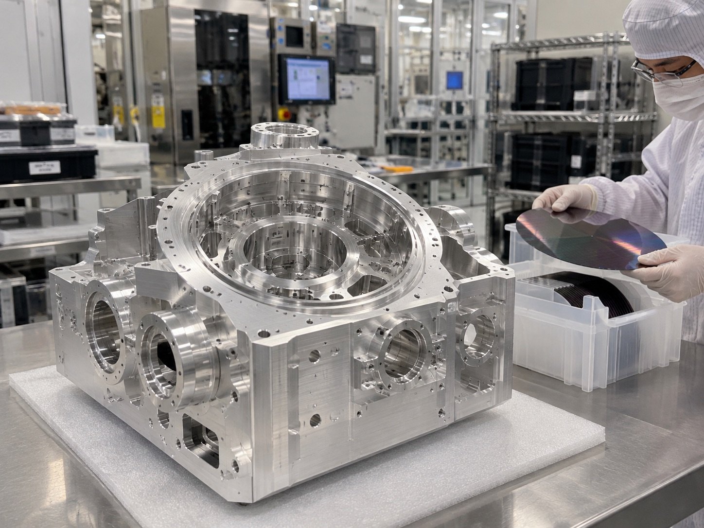 Wafer handling component machined with high precision
