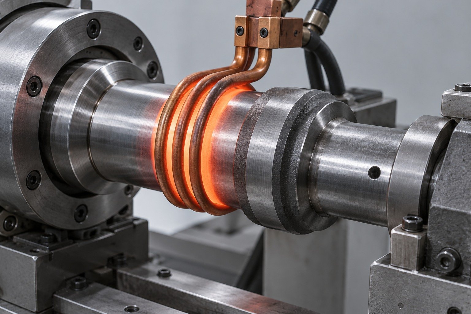Induction coil around a stationary steel journal — illustrative component concept