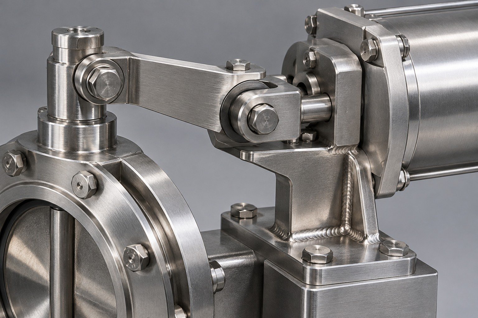 Keep joint cleaning and final acceptance connected — illustrative 174 stainless steel technical component concept