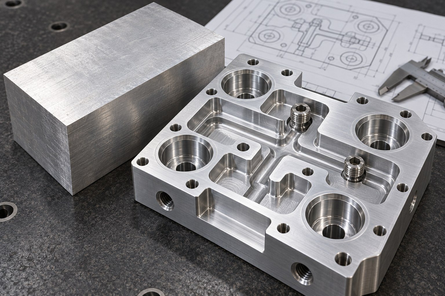 Illustrative 2024 billet and CNC-machined valve adapter plate