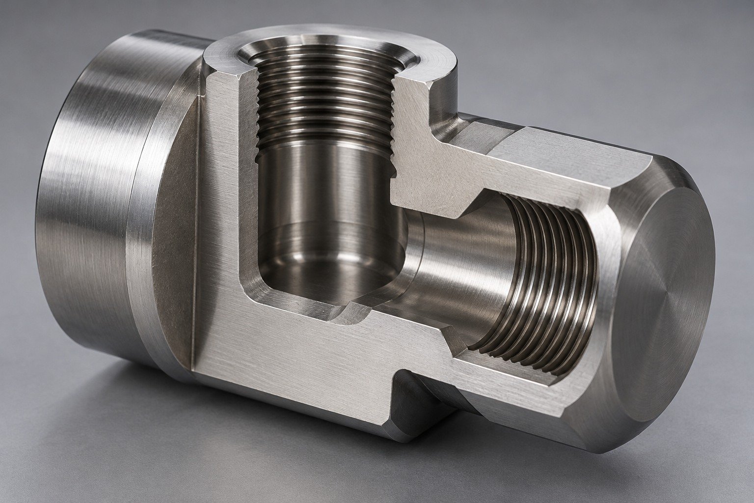 Make the internal intersection accessible — illustrative 303 stainless steel technical component concept