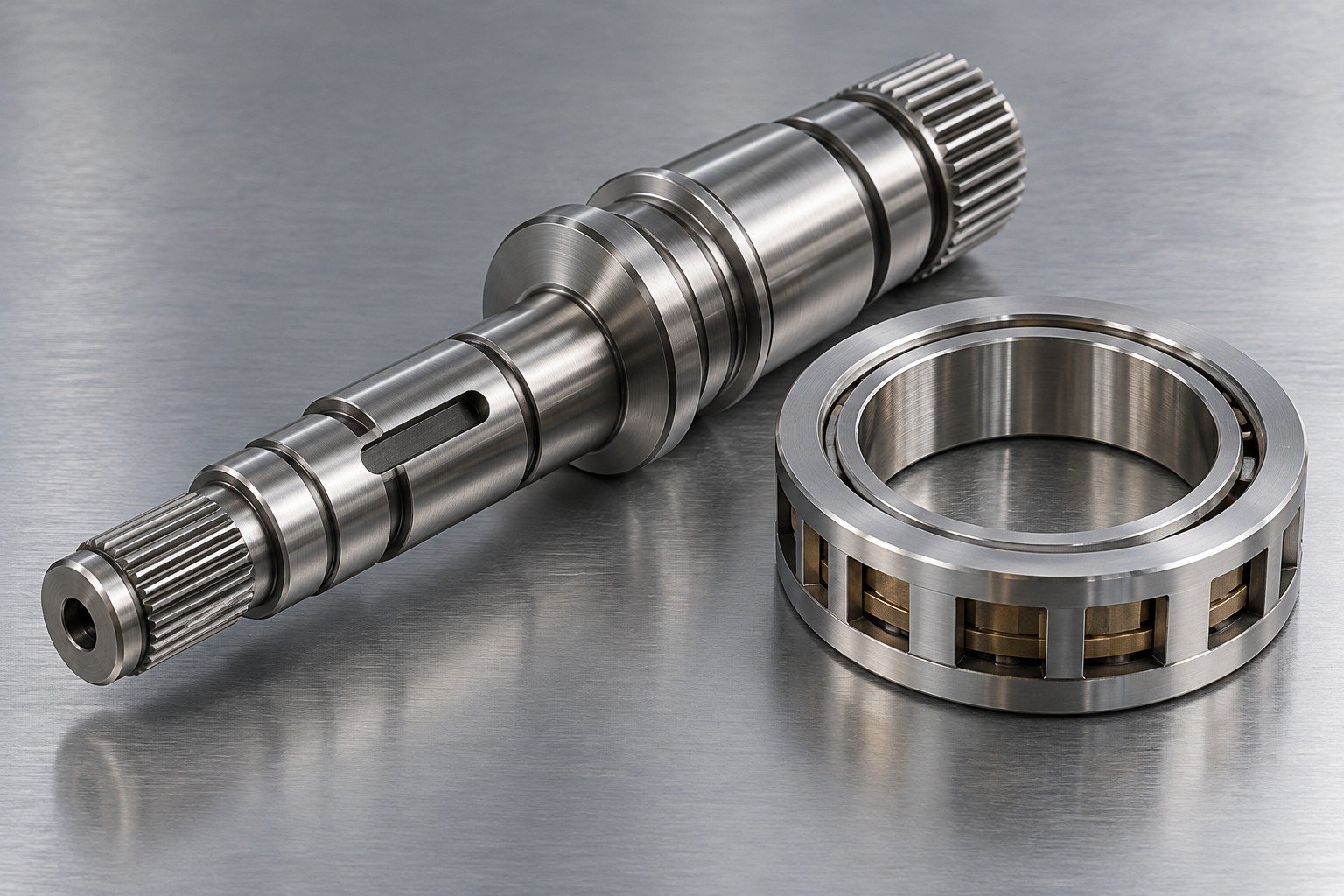 Custom drive shaft and bearing race component concepts — illustrative specialty stainless steel component concept