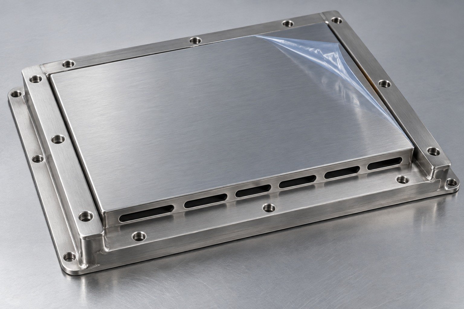 Protect the visible surface through delivery — illustrative 430 stainless steel technical component concept