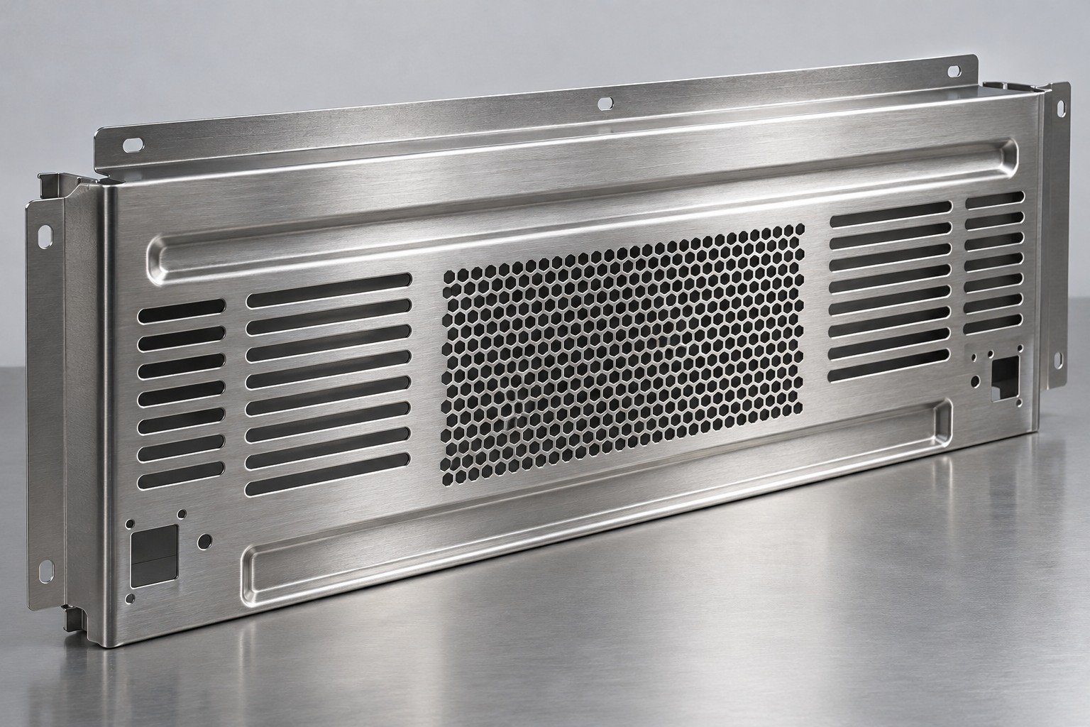 Make grain and visible faces inspectable — illustrative 430 stainless steel technical component concept