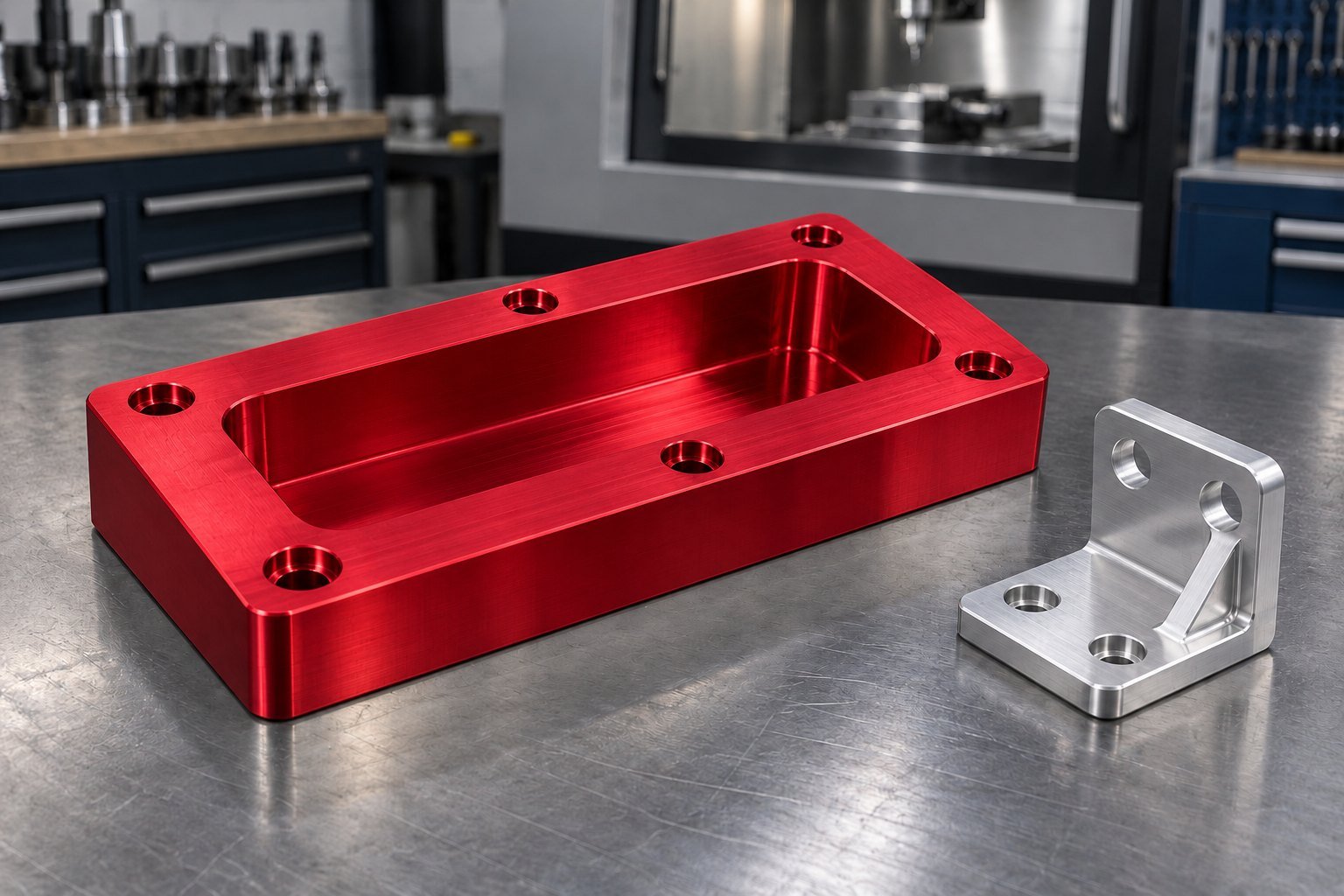6061 aluminum colored finish example — illustrative aluminum component concept