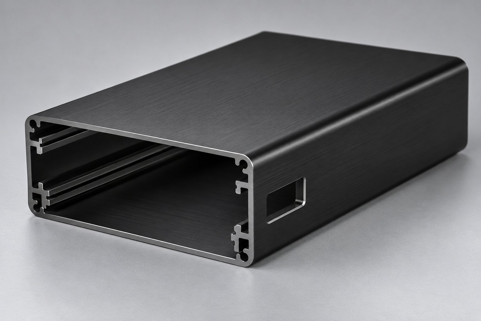 Black Anodized 6063 Aluminum Extrusion — illustrative finish concept