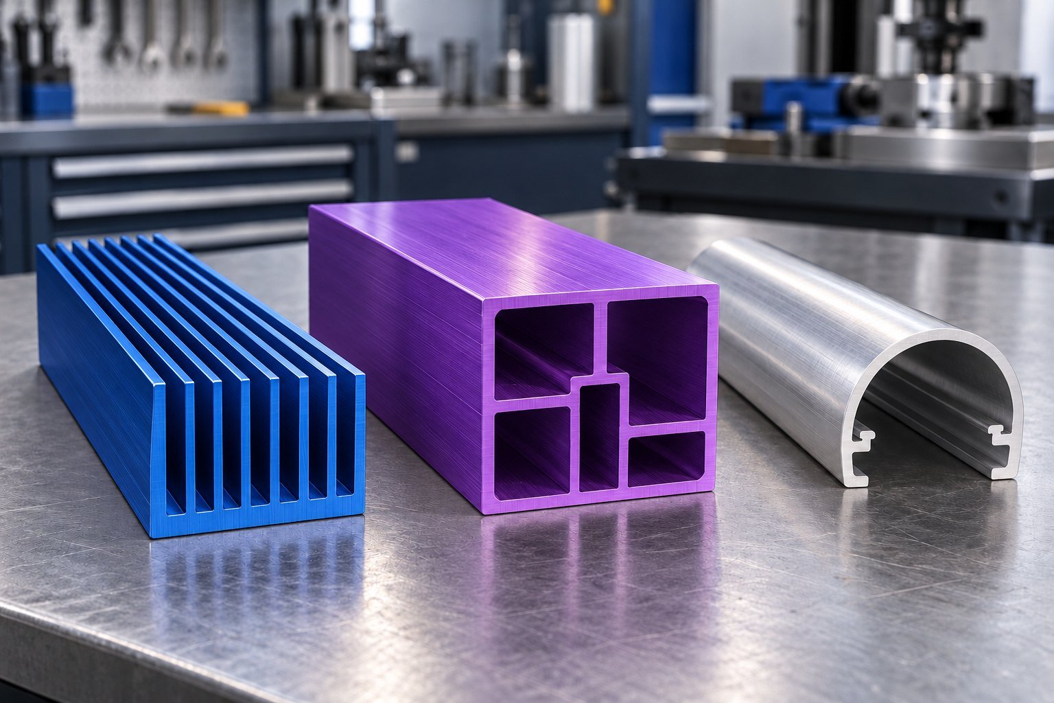 6063 aluminum colored finish example — illustrative aluminum component concept