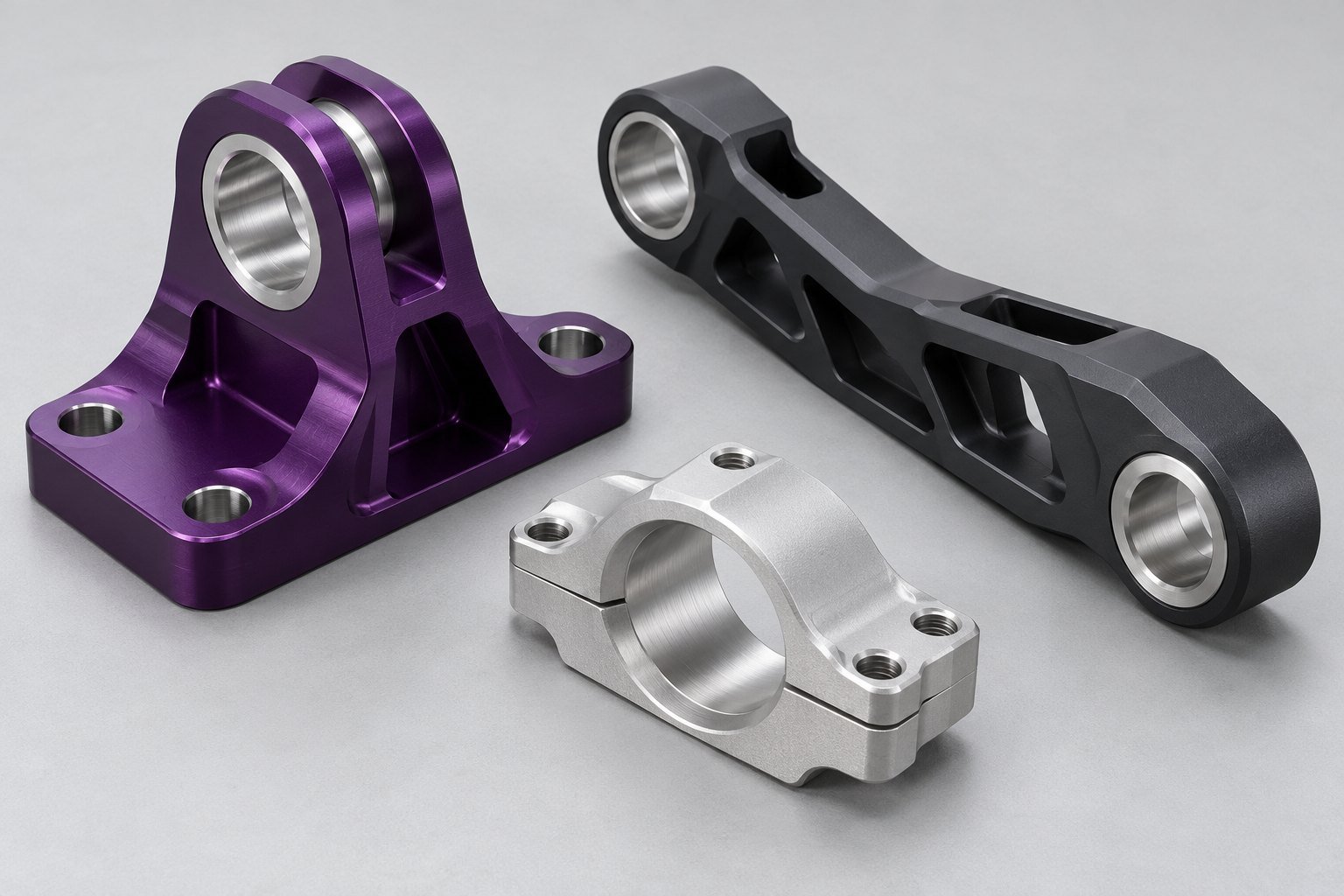 Illustrative 7075 aluminum color and surface finishing concepts