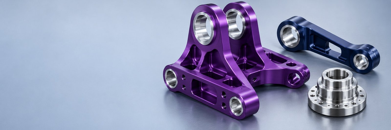 Illustrative 7075 aluminum precision machined industrial components
