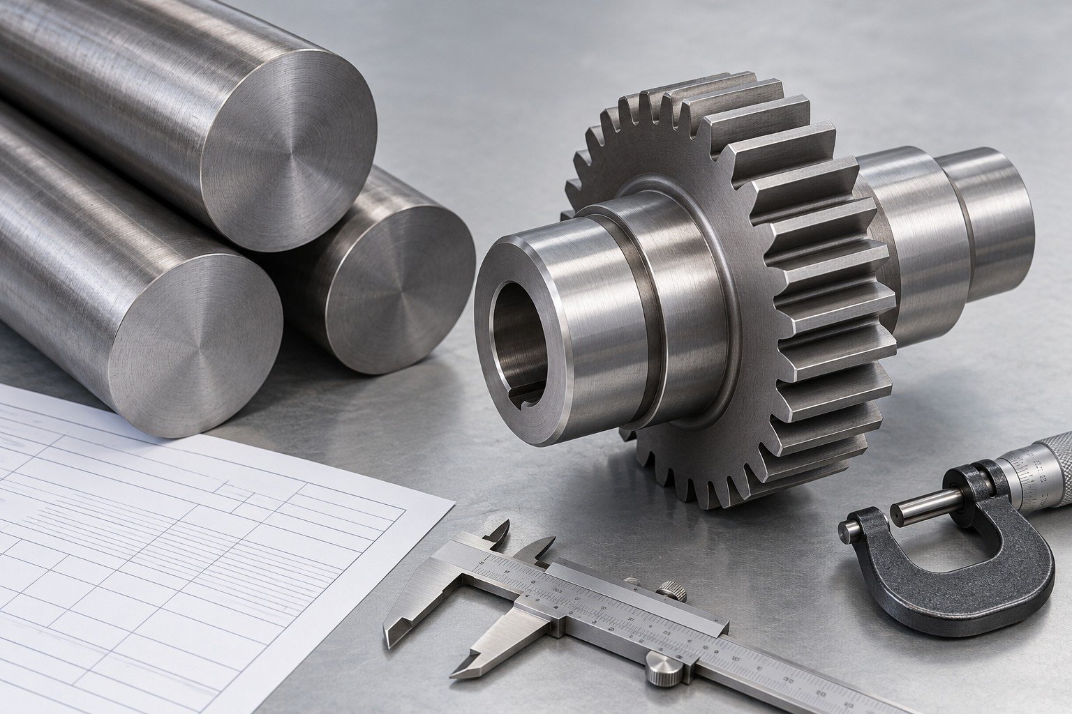 8620 steel incoming material inspection and receiving review — illustrative component concept