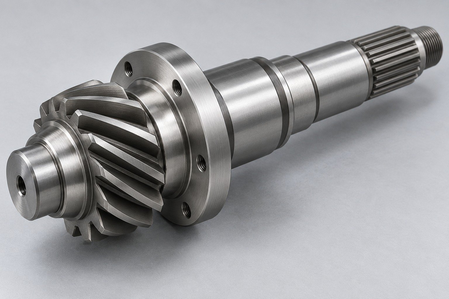 Illustrative 8620 alloy steel integral helical pinion shaft concept