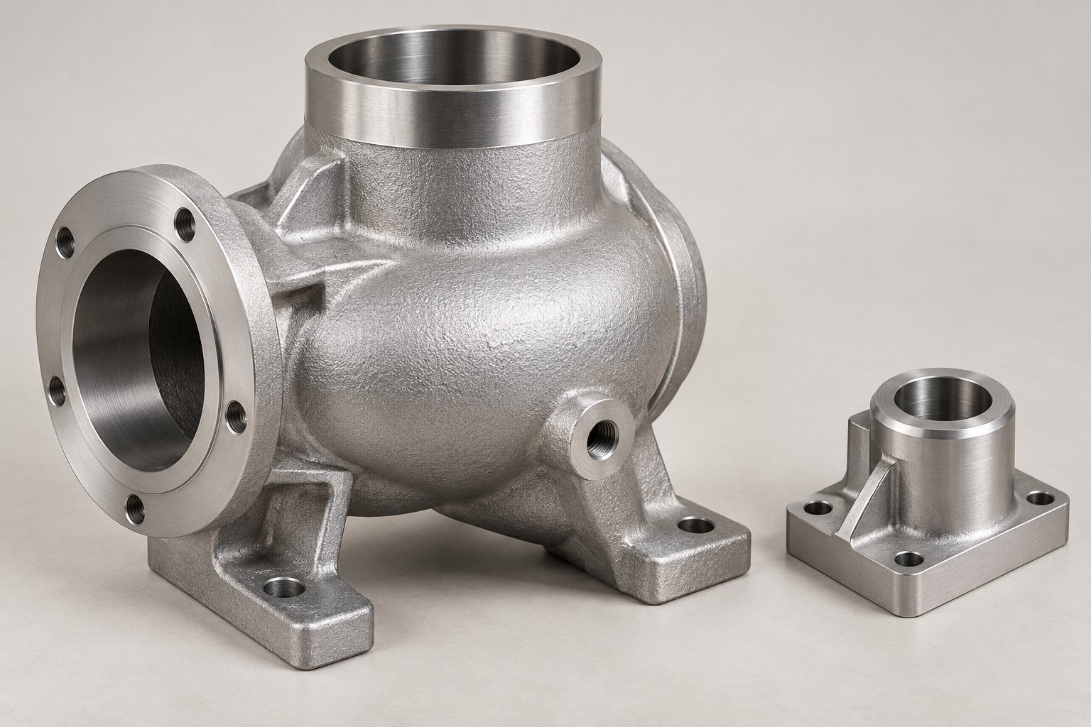 Gravity-cast aluminum pump body concept — illustrative aluminum component concept