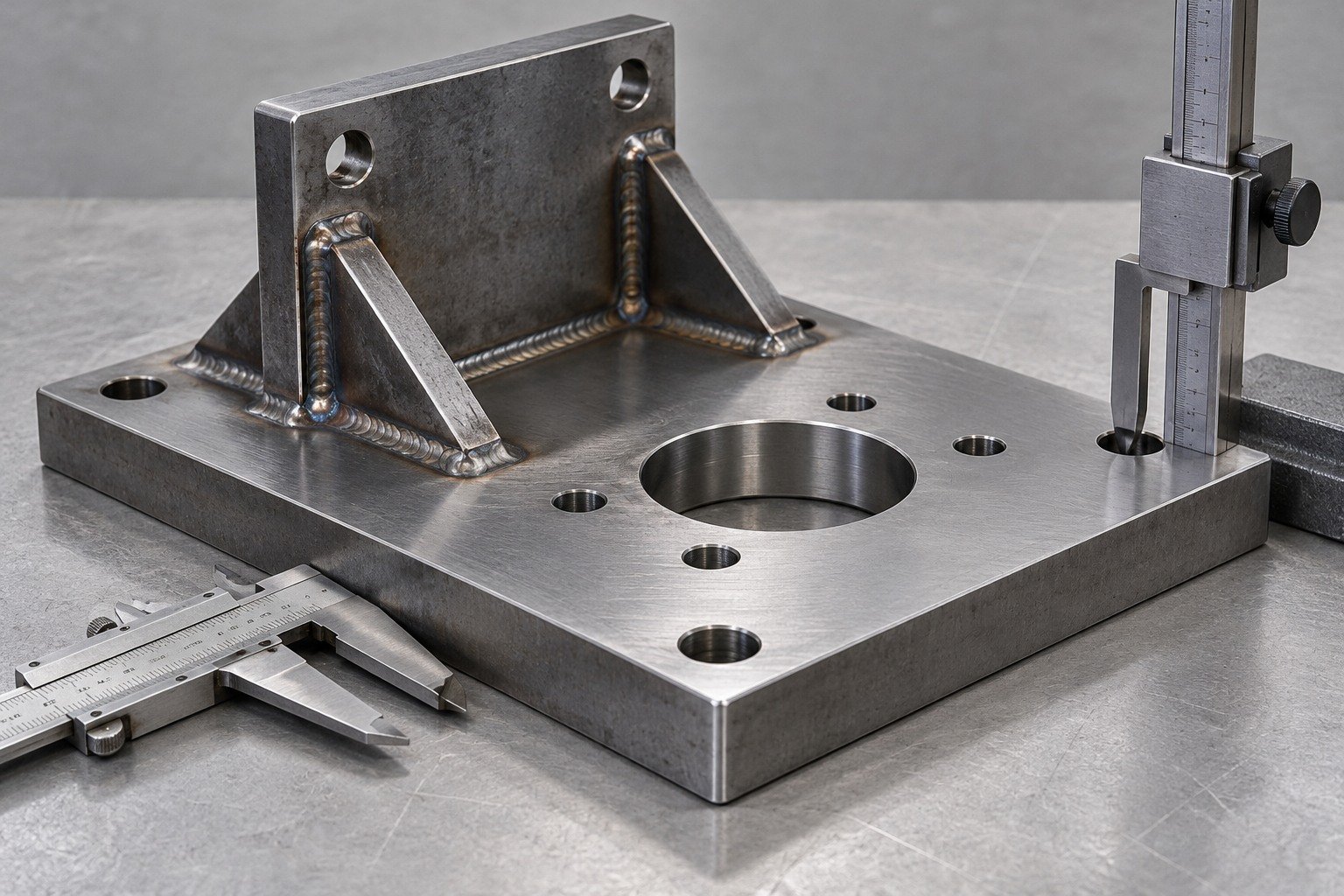 A36 steel first machined sample inspection and receiving review — illustrative component concept
