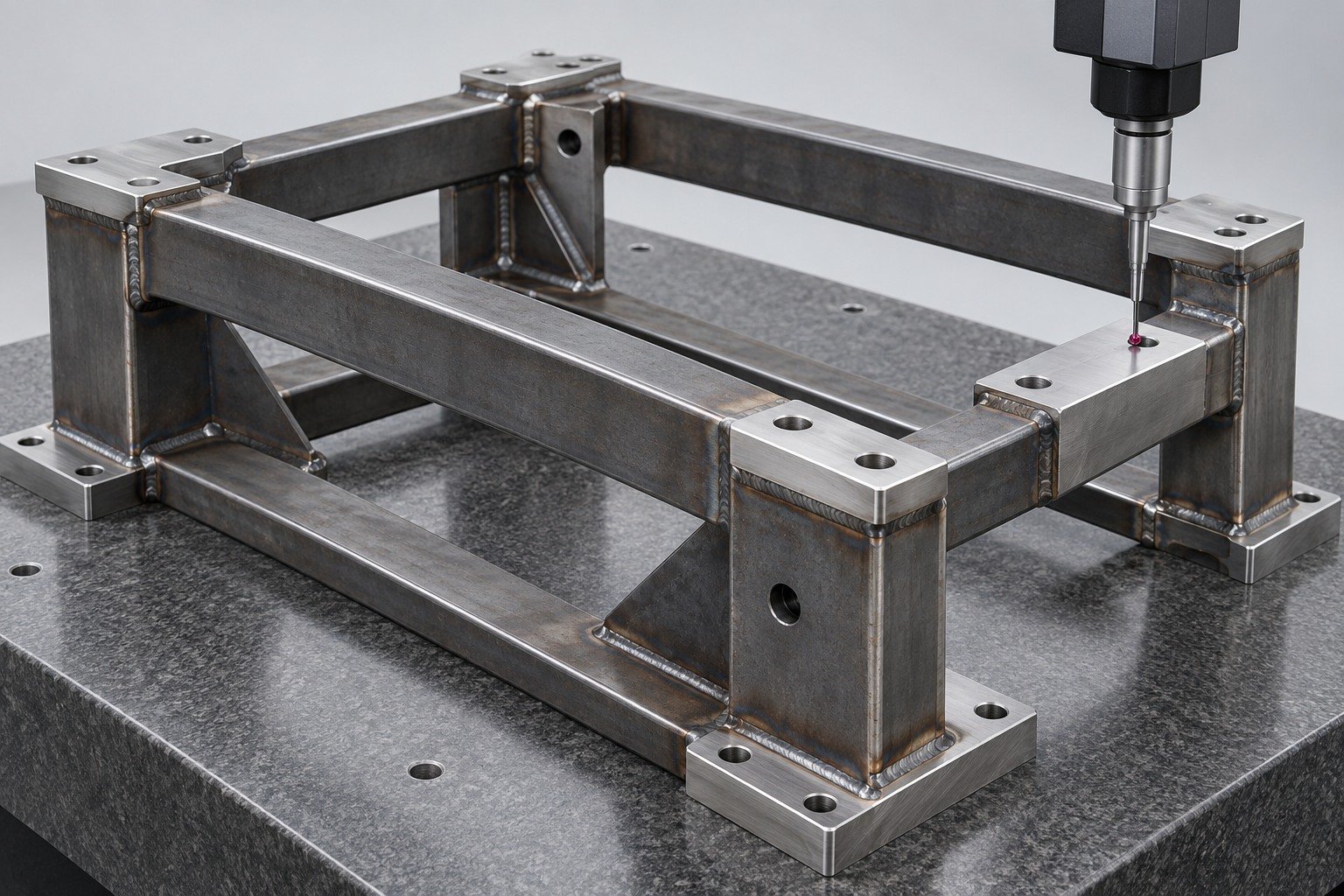 A36 steel welded frames finish & records review — illustrative component concept