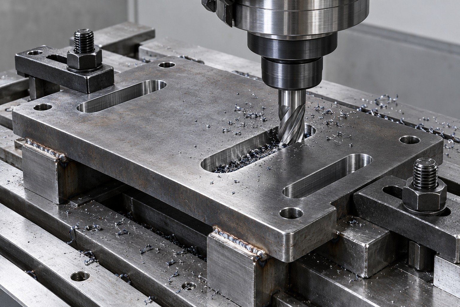 A36 steel slotted mounting plates machining review — illustrative component concept