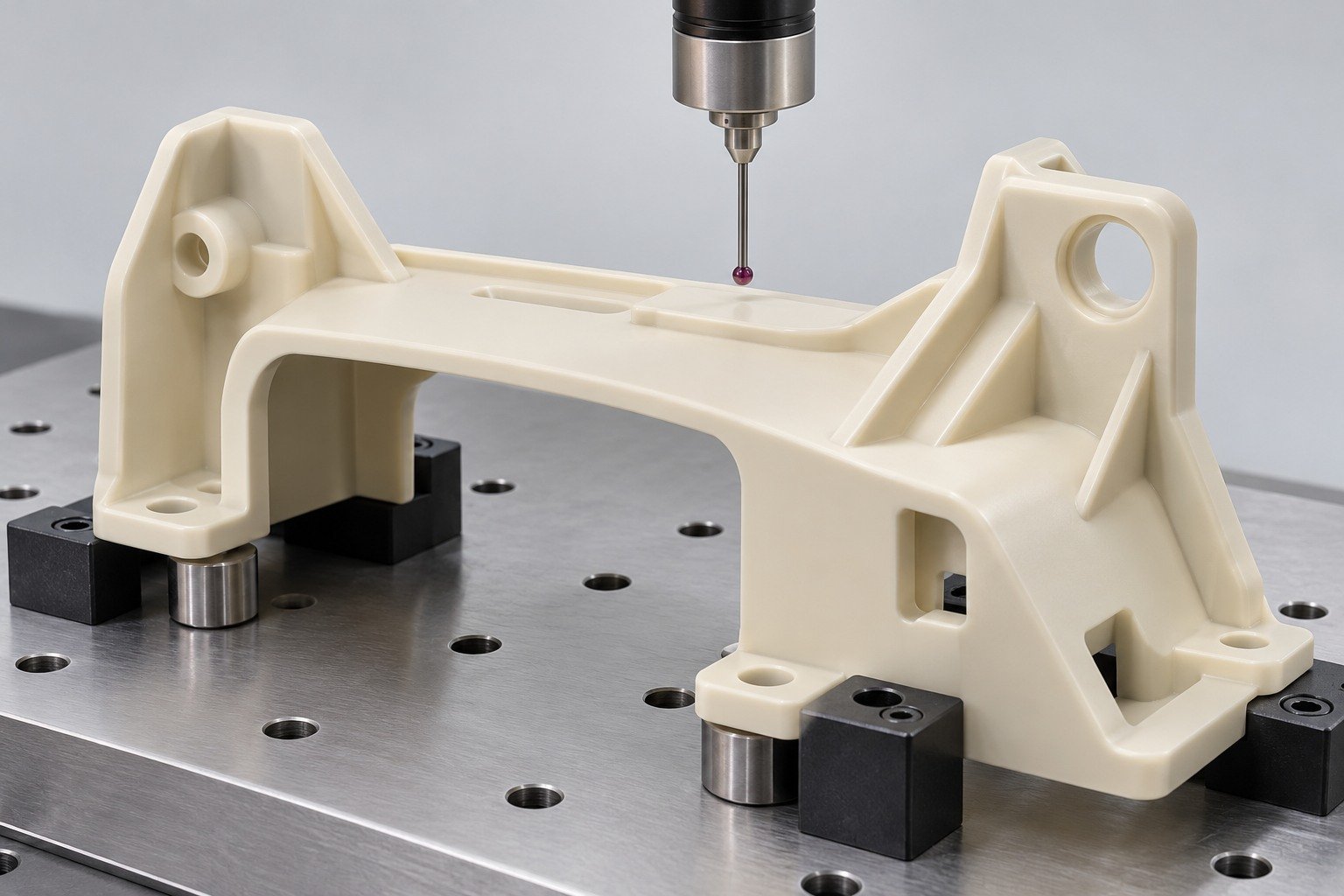 ABS ivory bracket cover inspection — illustrative generated concept