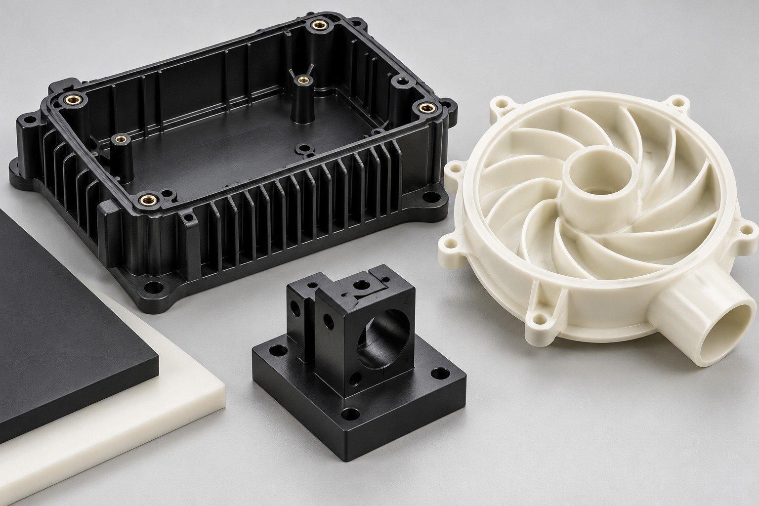ABS mixed enclosures and stock — illustrative generated concept