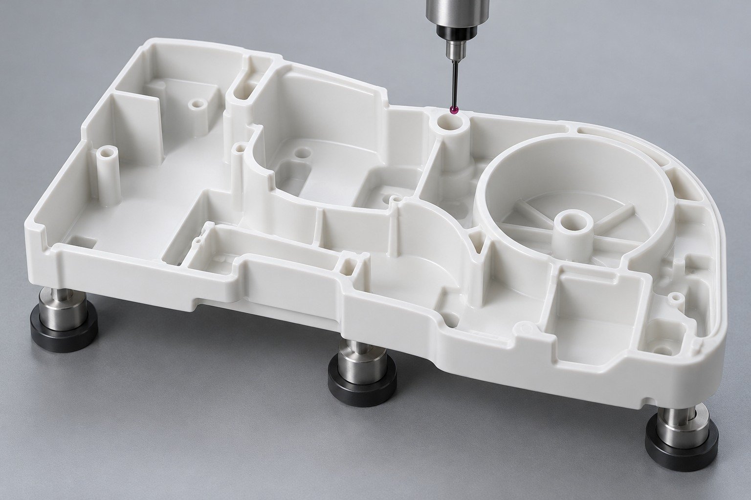 ABS white multi cavity tray inspection — illustrative generated concept