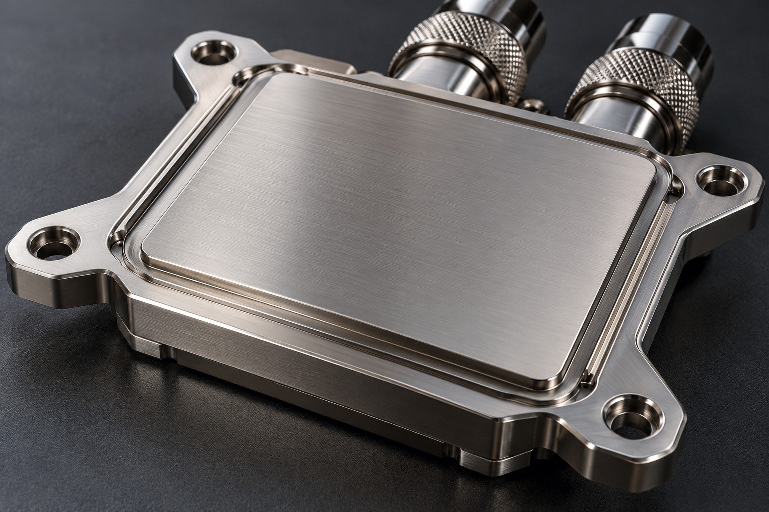 Illustrative final contact face on a server cooling component concept, not documentary company or customer photography