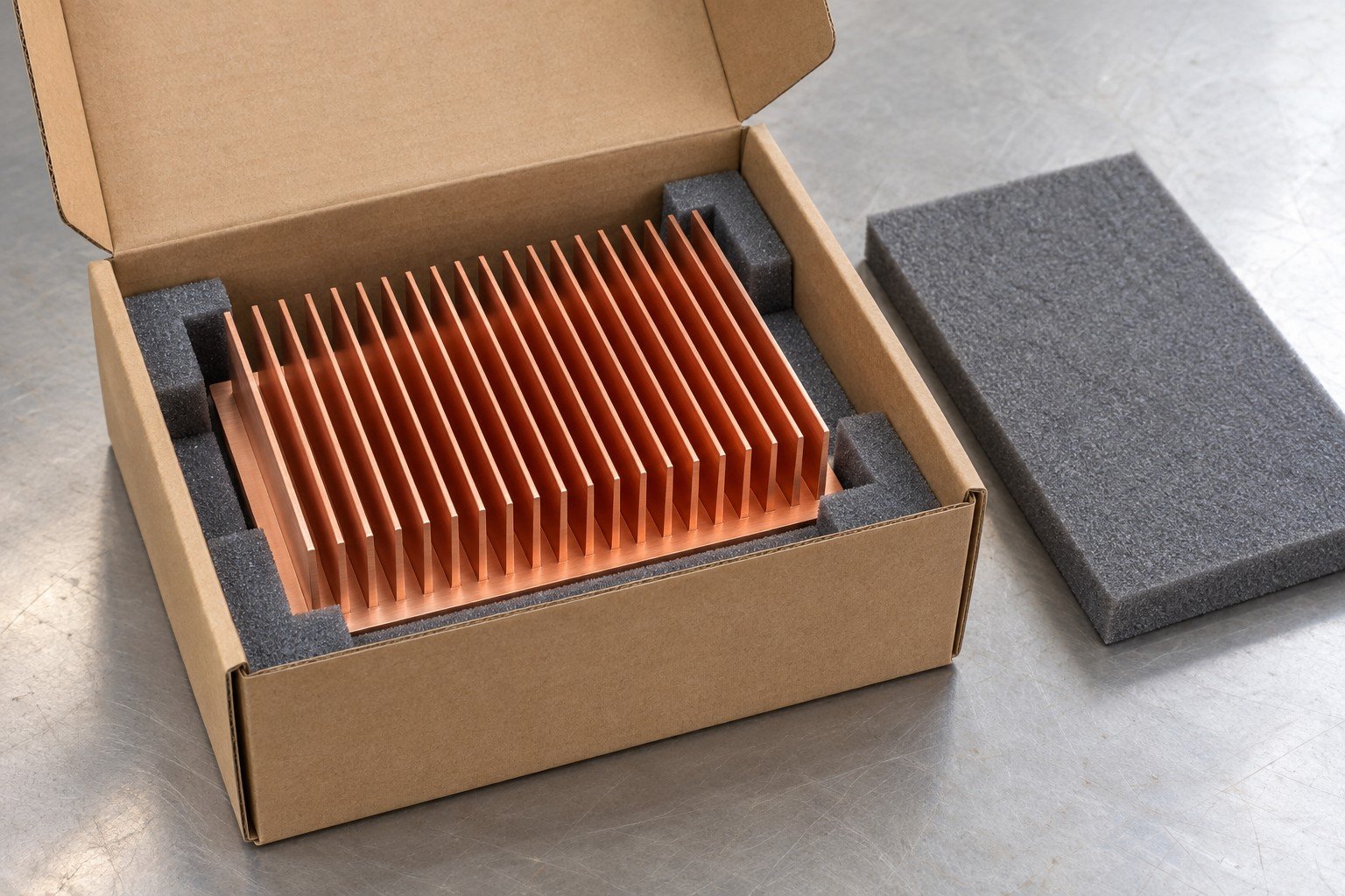 Illustrative protection and handling on a server cooling component concept, not documentary company or customer photography