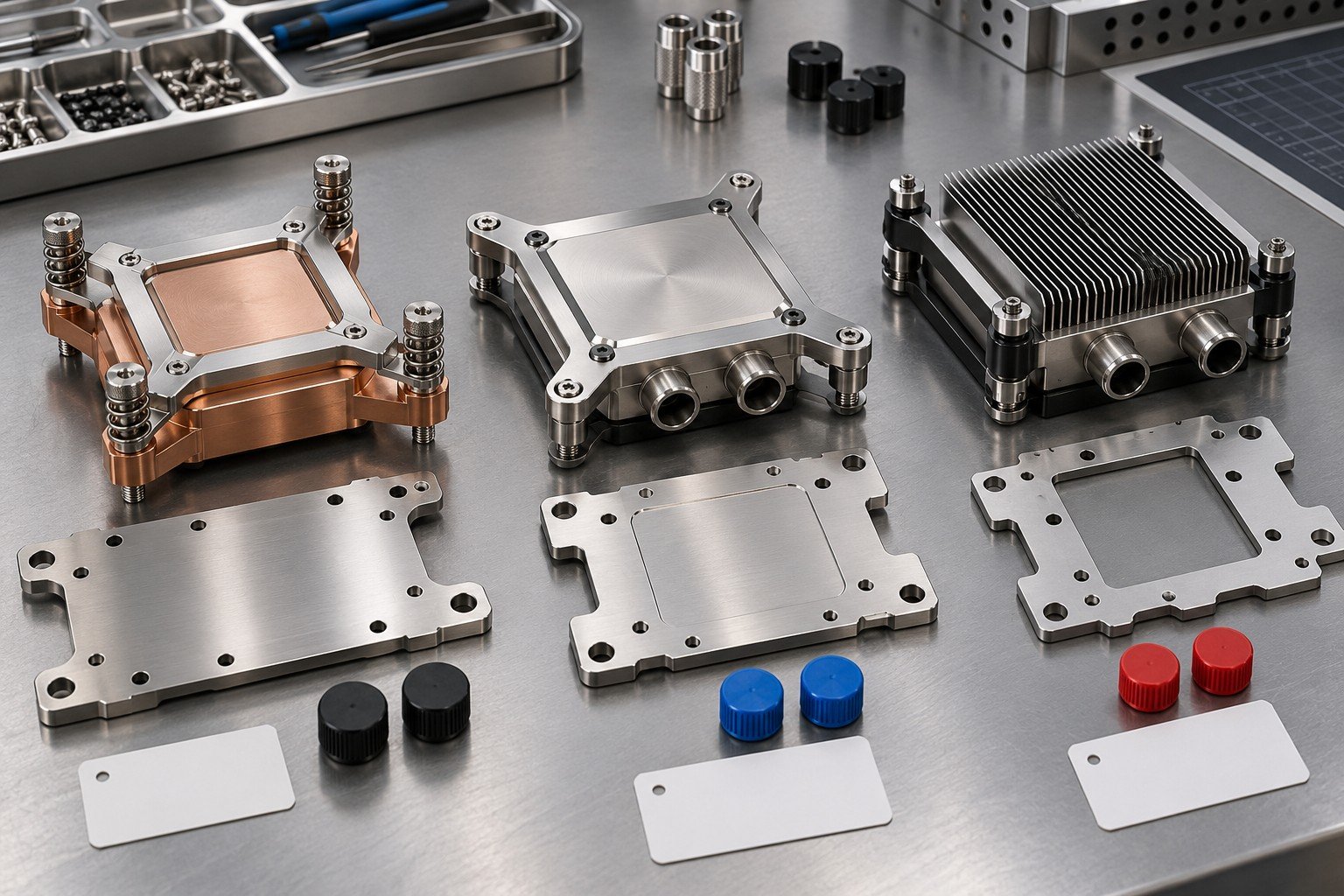 Illustrative revision and records review for server cooling components concept, not documentary company or customer photography