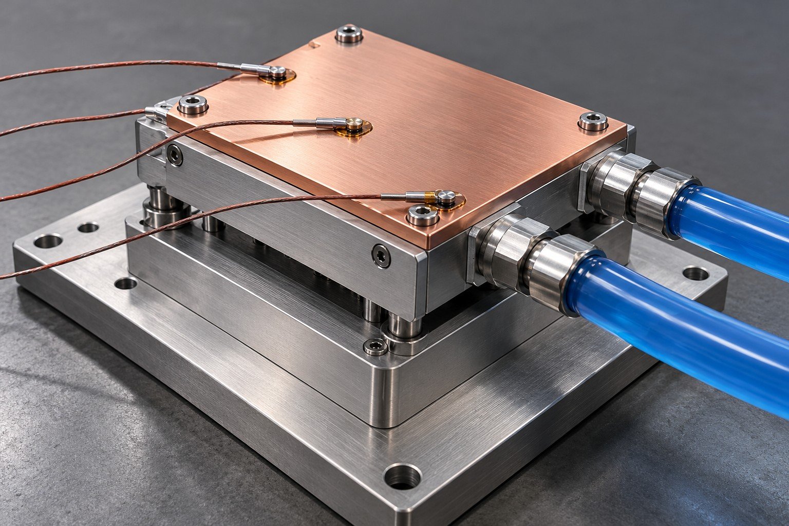 Illustrative thermal acceptance review for server cooling components concept, not documentary company or customer photography