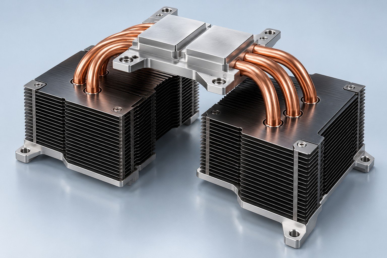 Illustrative air-cooled components concept, not documentary company or customer photography