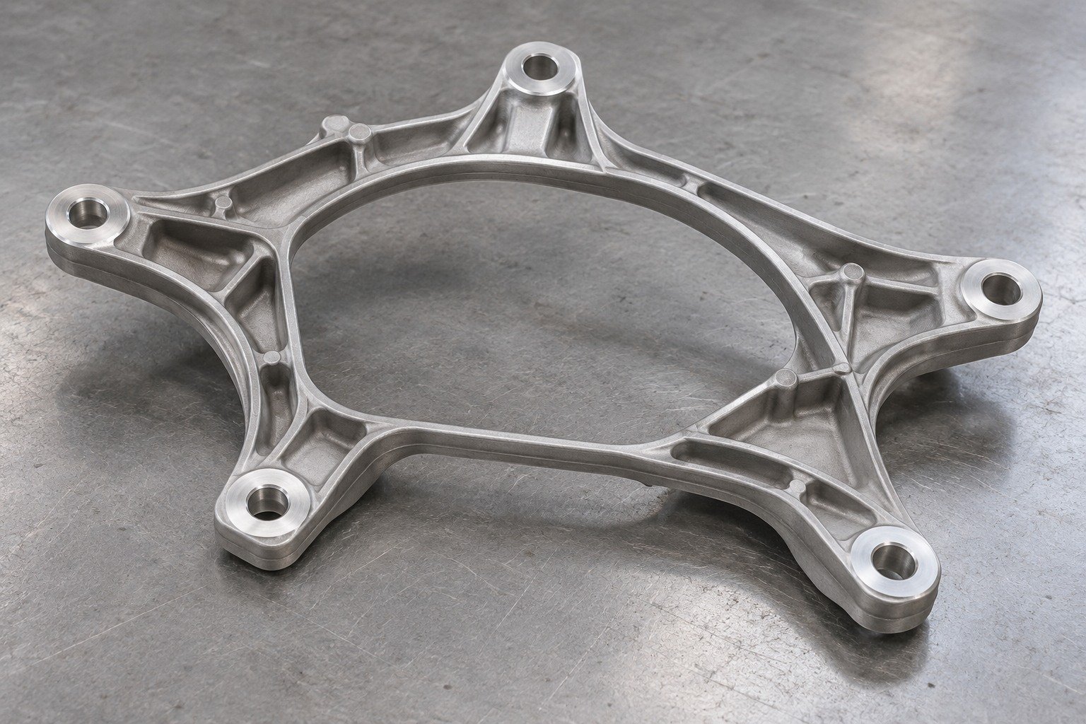 AM60B curved open support frame — illustrative generated concept