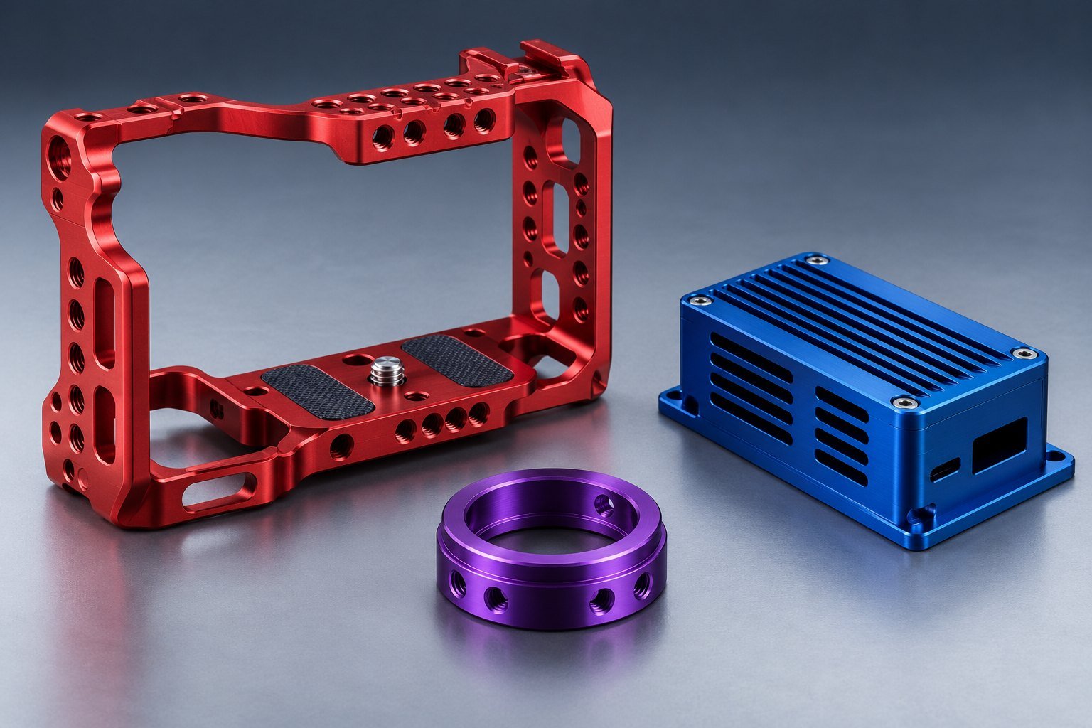 Anodizing colored aluminum examples — illustrative aluminum component concept