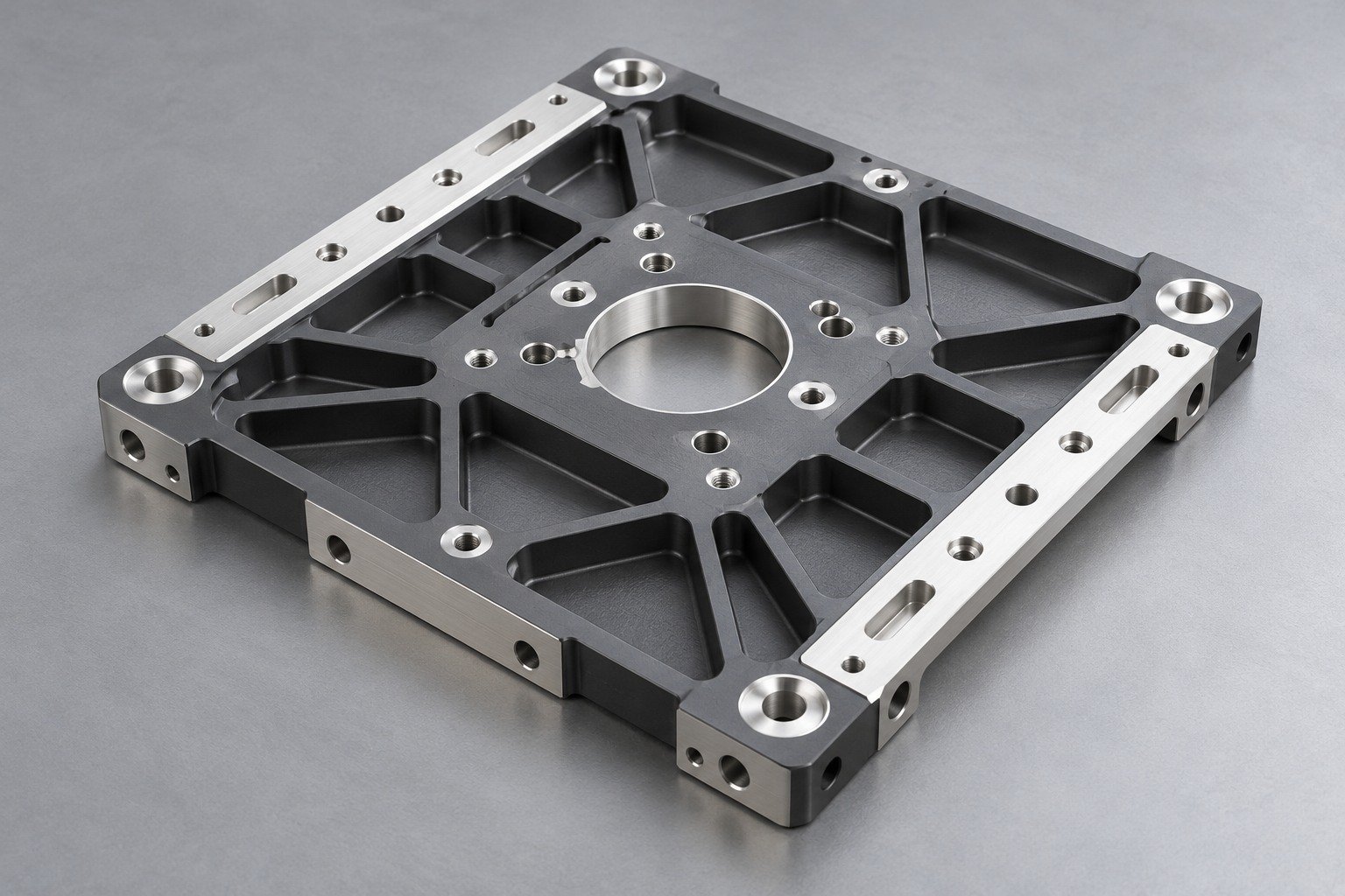 AZ31B charcoal coated instrument plate — illustrative generated concept