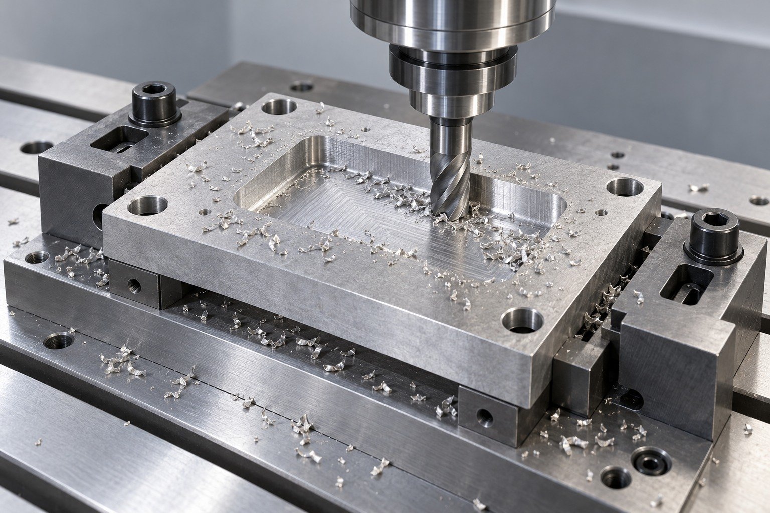 AZ31B cnc instrument plate pocket — illustrative generated concept