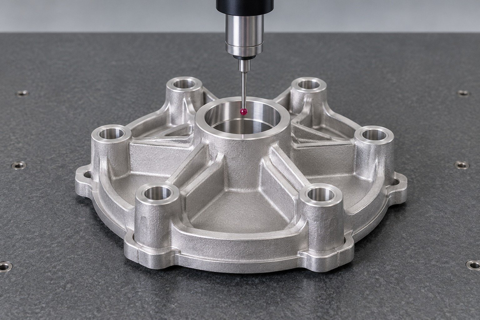 AZ91D cmm multi boss carrier — illustrative generated concept