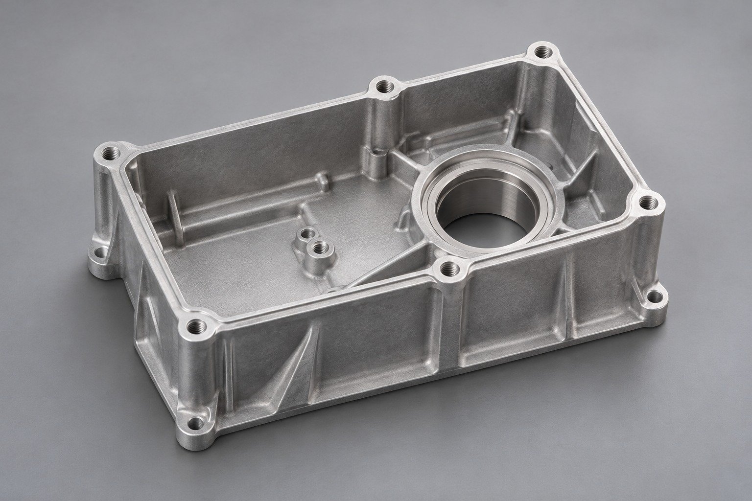 AZ91D offset bore drive enclosure — illustrative generated concept