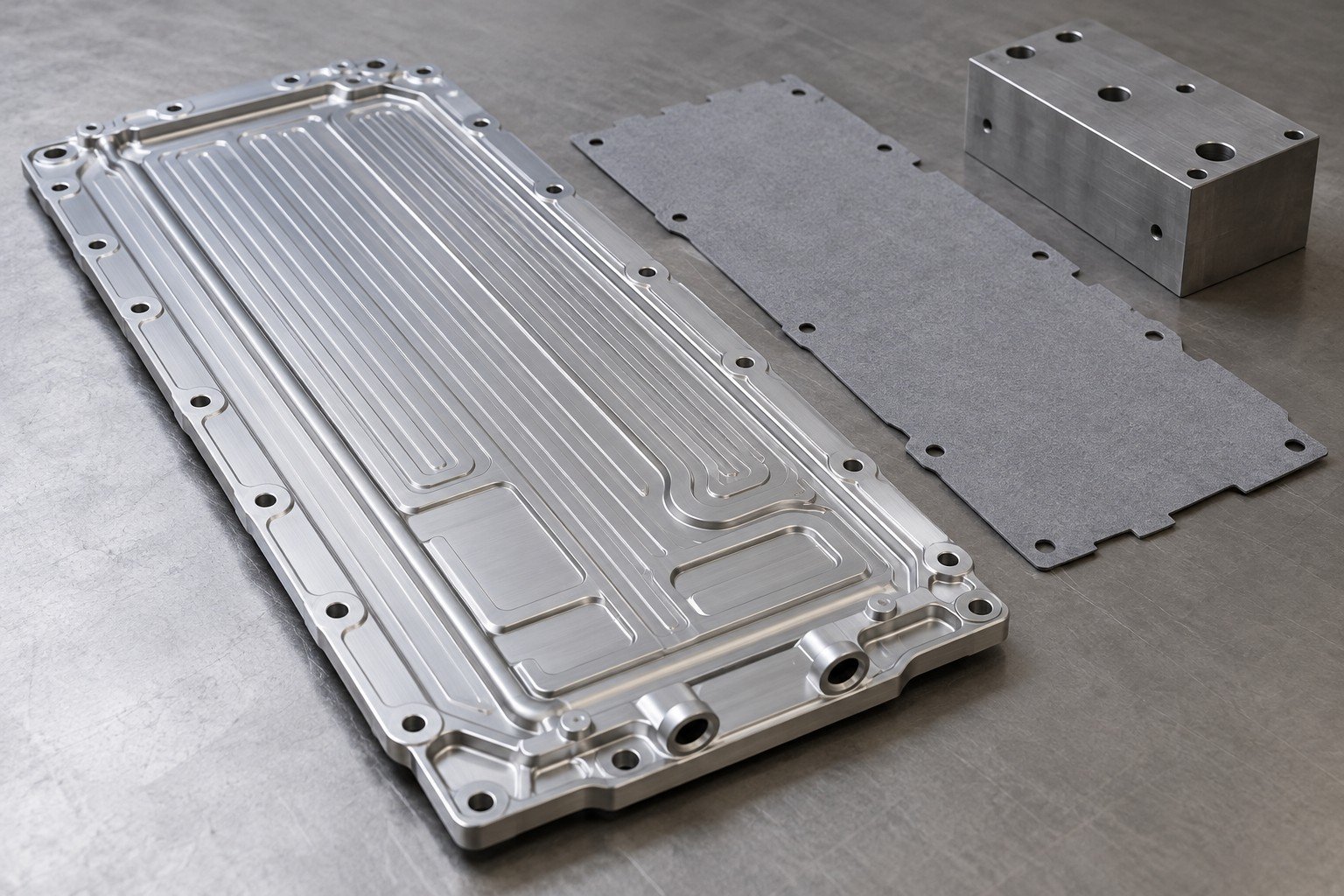 Illustrative tim and isolation review for battery cooling plate concept; not documentary customer photography