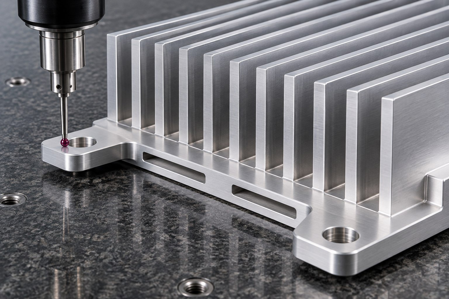 Illustrative bonded fin heat sinks dimensional inspection concept, not a customer part
