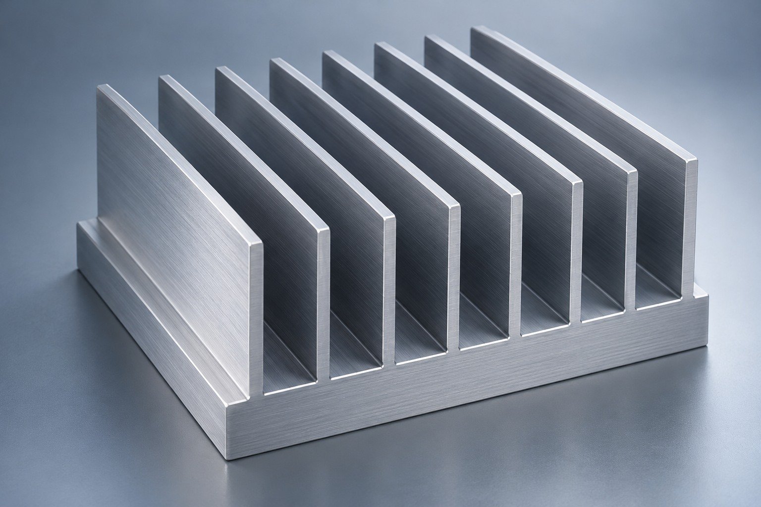 Illustrative fin spacing review for a bonded fin heat sink concept, not documentary company or customer photography