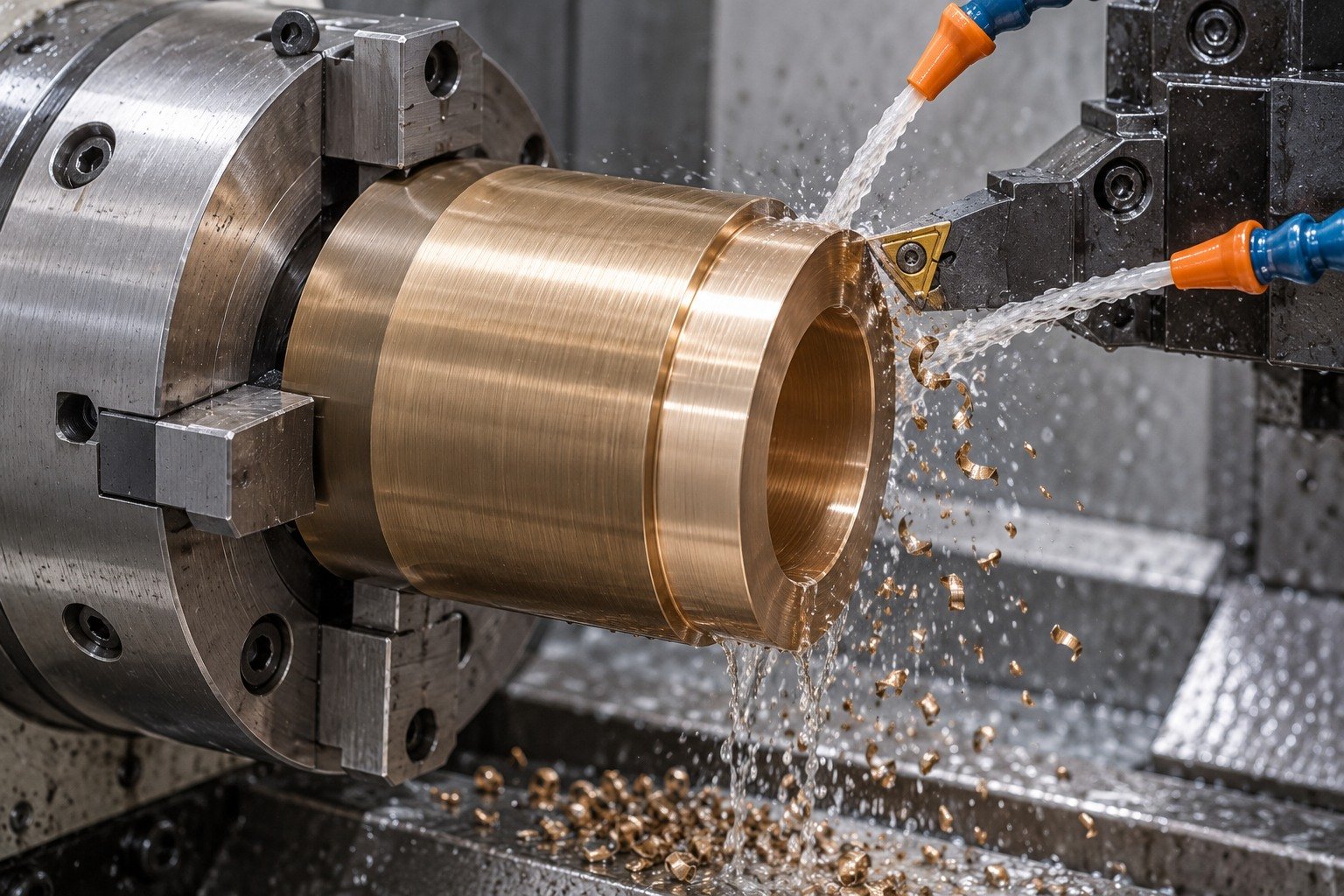 Turning bronze bearing geometry concept — illustrative generated component concept