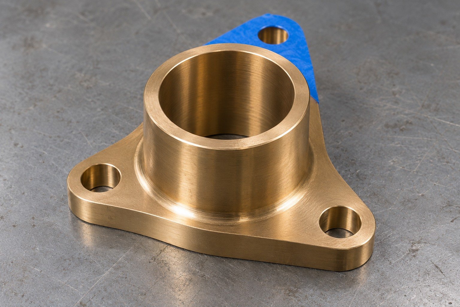 Masked bronze mounting interface concept — illustrative generated component concept