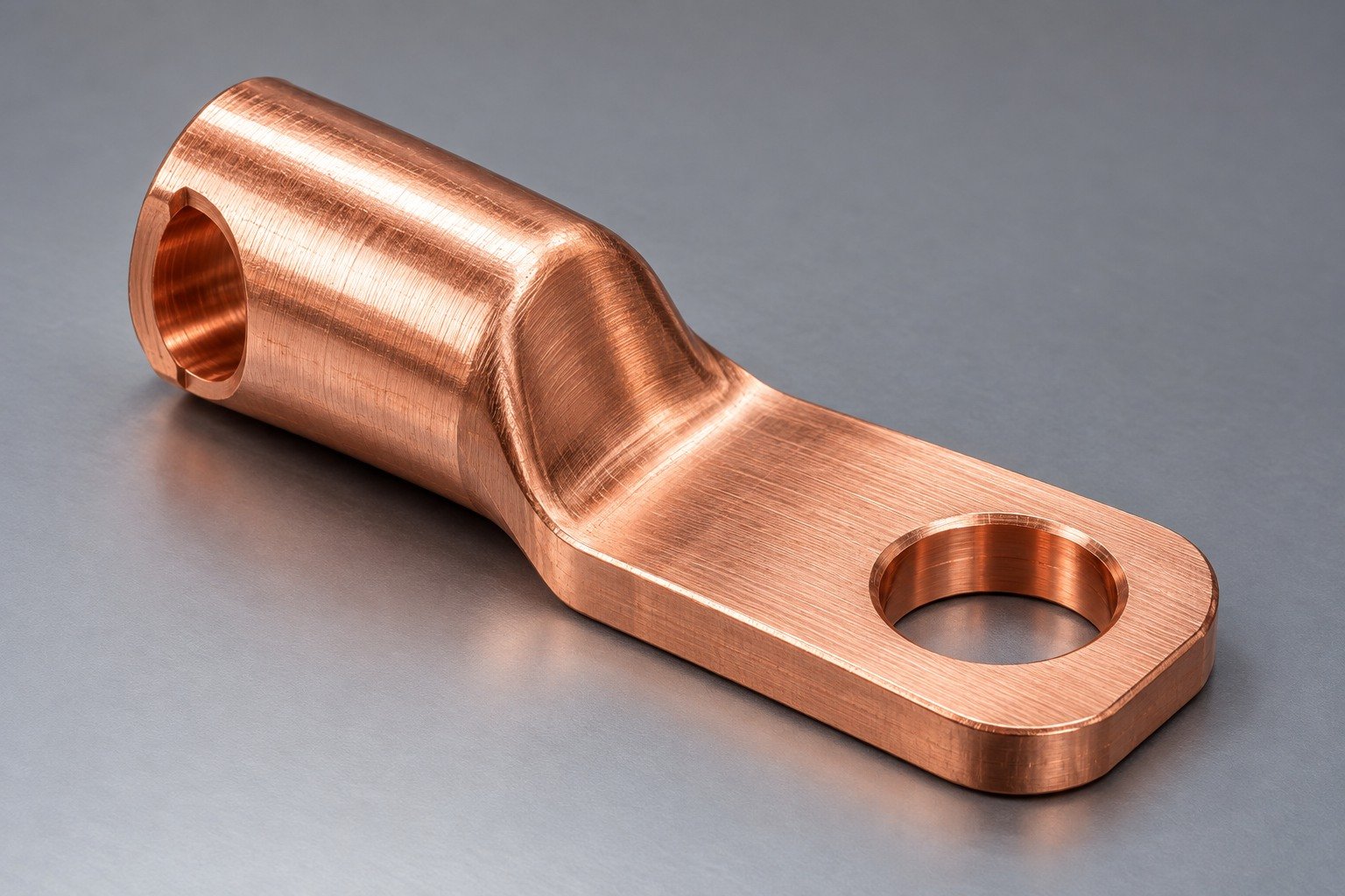 As-machined copper terminal surface — illustrative generated component concept